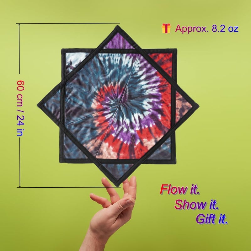 YangkoStar 24" Flow Star | Flowstar Spinning Cloth for All Skill Levels | Easy to Spin & Do Tricks | Flow Toy for Juggling, EDM, Festival, Rave Party (Cosmic Flow) - Image 2